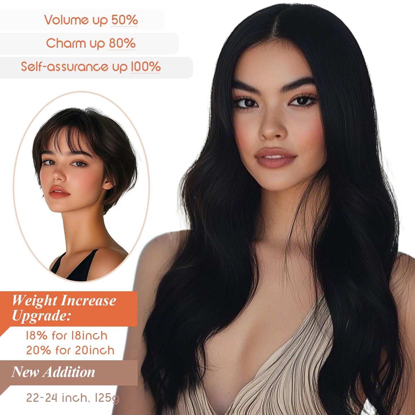 Sunny Wire Hair Extensions Real Human Hair Fish Line Human Hair Extensions Invisible Wire Extensions Jet Black #1 12 Inch