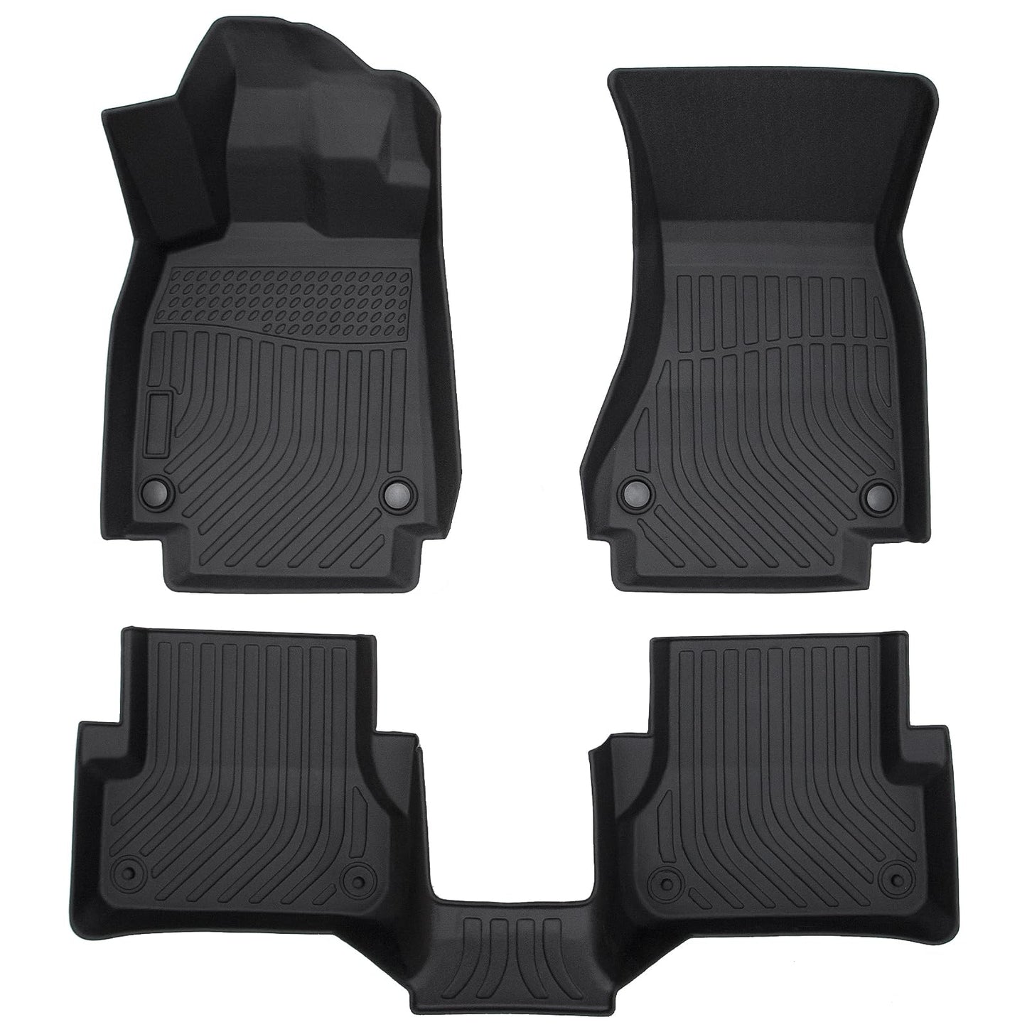 All-Weather TPE Rubber Floor Mats Compatible with 2012 2013 2014 2015 2016 2017 2018 Audi A6 S6, Custom Fit Full Car Carpet Liners Set (Black)