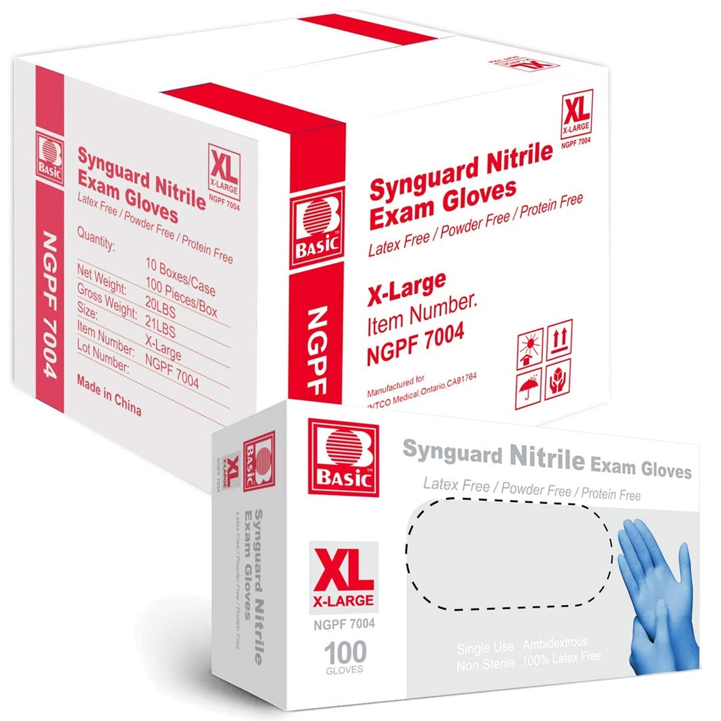 INTCO Basic Nitrile Exam Gloves, Medical Gloves Disposable Latex Free Powder-Free For Exam, Food Prep Cleaning, Medium Case of 1000, M, NGPF7002