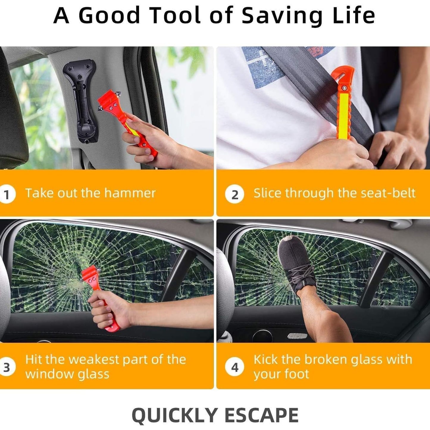 ZHSX 20 Pack Car Safety Hammer, 2 in 1 Car Escape Tool Seatbelt Cutter and Car Window Glass Hammer Breaker for Home Rescue and Car Emergency Escape Tools