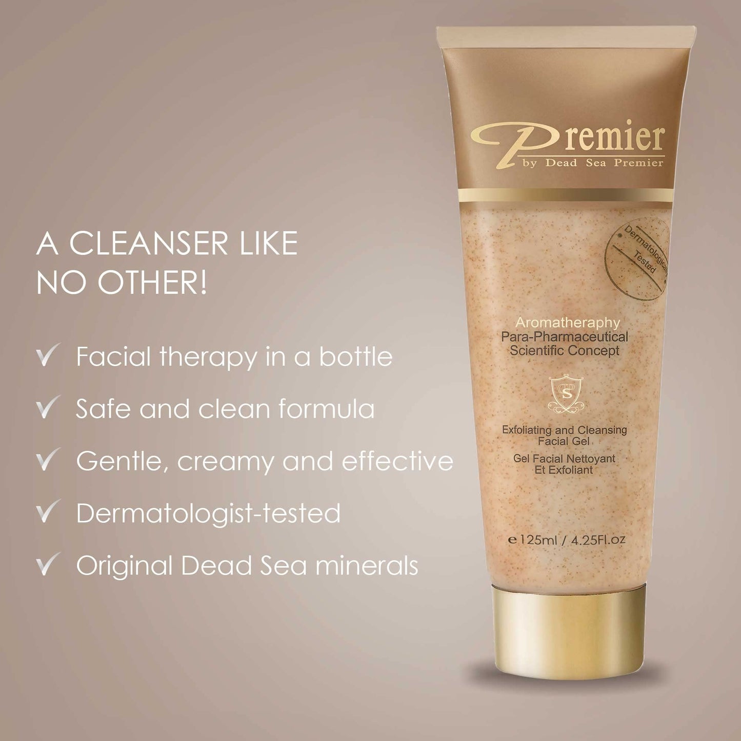 Premier Dead Sea exfoliating face scrub & face wash Classic Para-Pharmaceutical Micro Grains face scrub face cleanser witch hazel jojoba oil skin care non-drying Aromatherapy Scientific Concept 4.25Fl