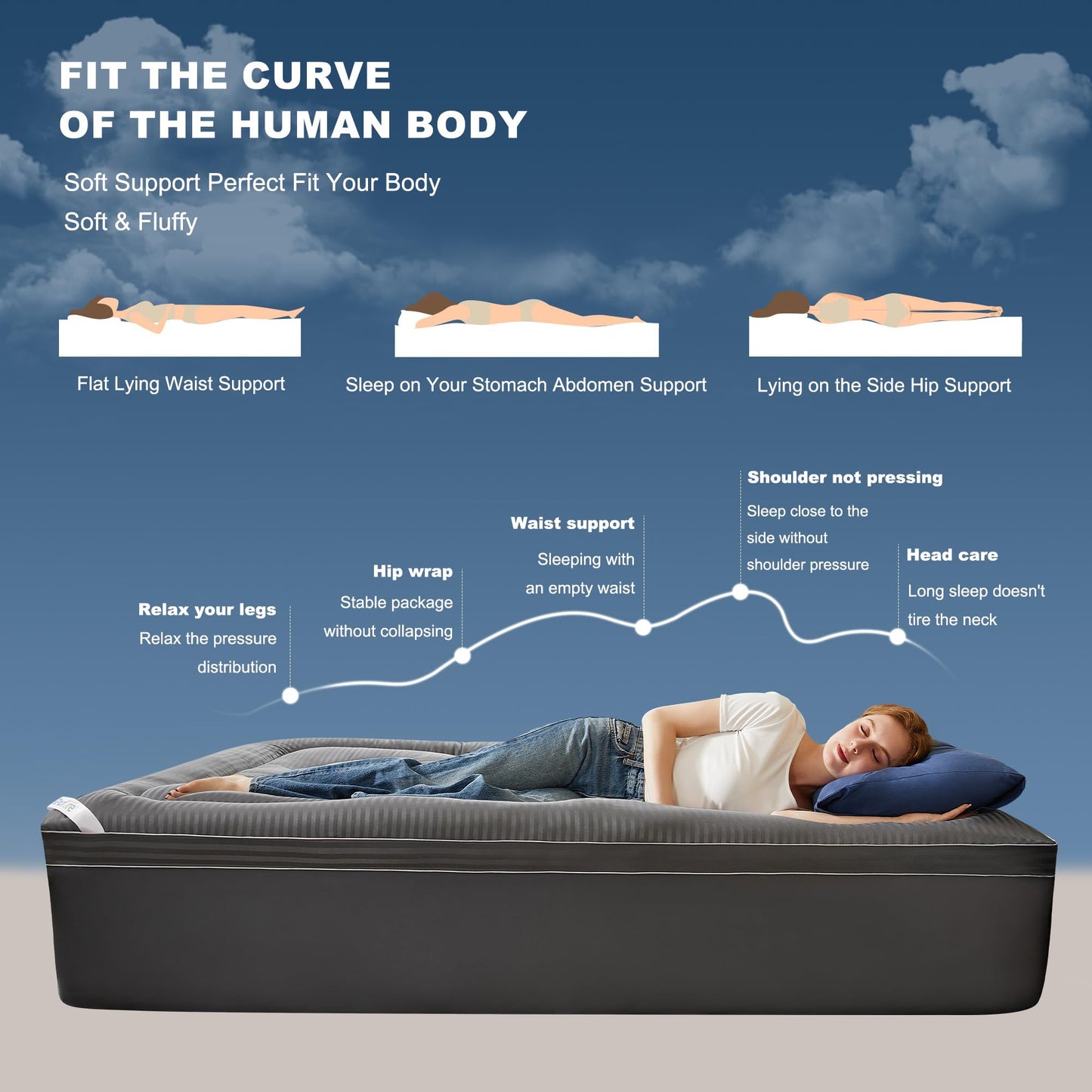 BEDLORE King Mattress Topper, Thick Pillow Top Pad for Back Pain Relief, Cooling Soft Mattress Cover with Deep Pockets 6-18 inch