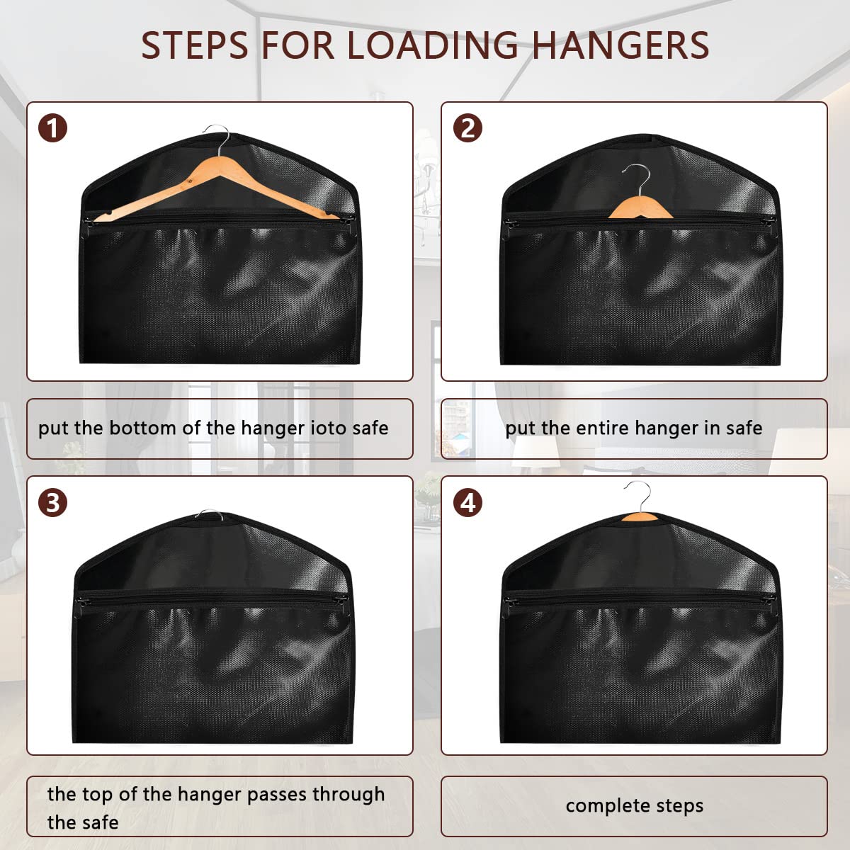 Sdstone Hanger Diversion Fireproof & Waterproof Safe with Lock and Small Fireproof Bag, Hidden pocket safe hanger, Under Hanging Clothes with Pocket to Hide Valuables for Travel or Home,2 Pack
