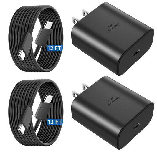 45W Samsung Super Fast Phone Charger, USB C Fast Charger Samsung Charger Fast Charging Cord Samsung Galaxy S25 S24 Ultra Charger 12FT Type C Charger Cable for Samsung Galaxy S25 Ultra/S25/S24/S23/S22