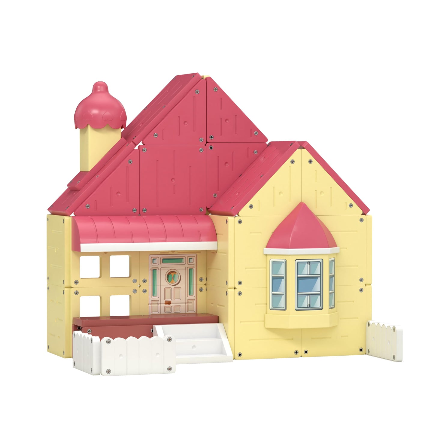 Tile Town Bluey Heeler Family Home 46-Piece Magnetic Tile Playset, Interactive STEM Magnetic Tiles Toys, Includes Bluey & Bingo Figures, Action Tiles