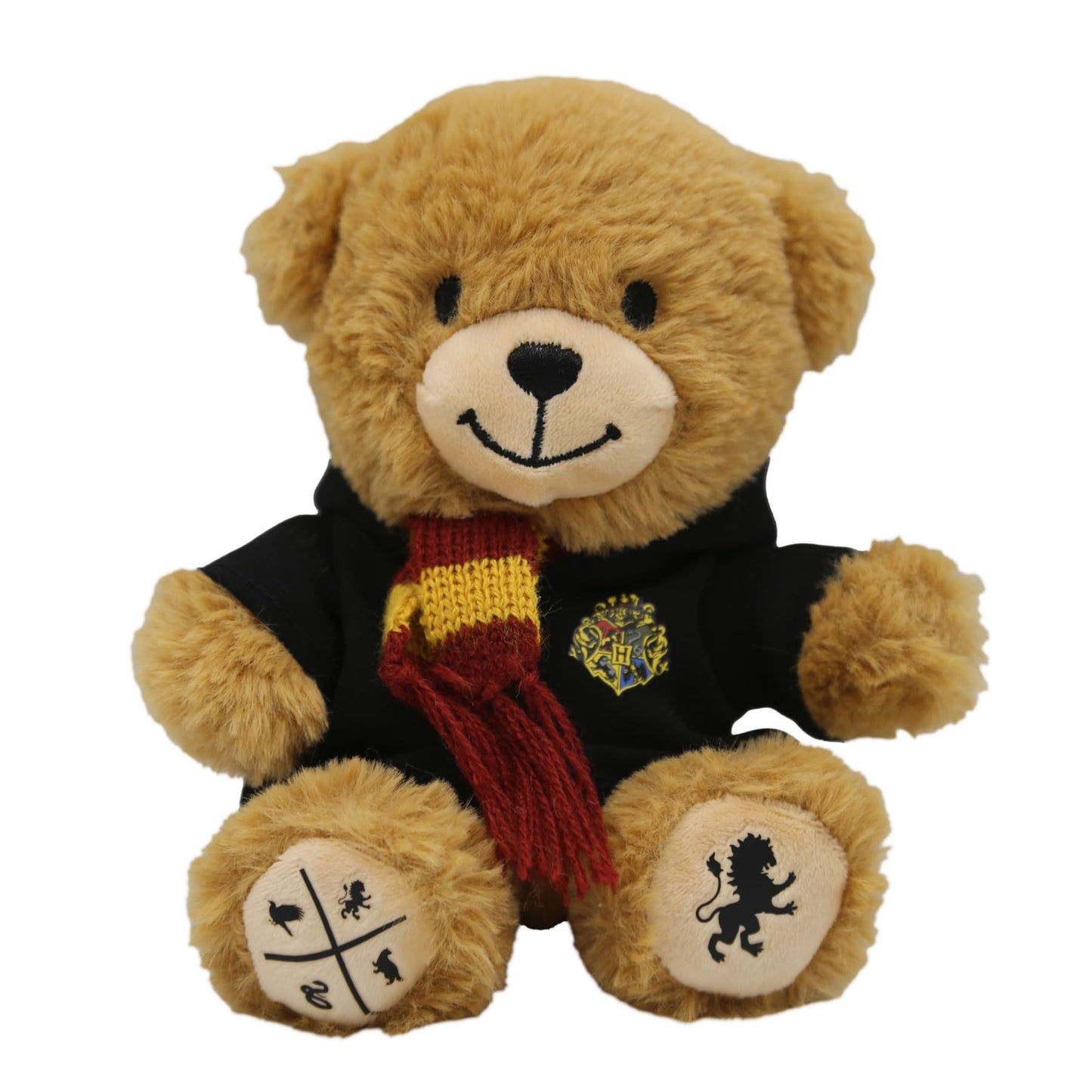 Harry Potter Gryffindor Bear Plush - Hogwarts Teddy with Robe & Scarf - Collectible Stuffed Animal with Silkscreen Paw Prints - House Mascot - Wizarding World Gift for Kids & Fans