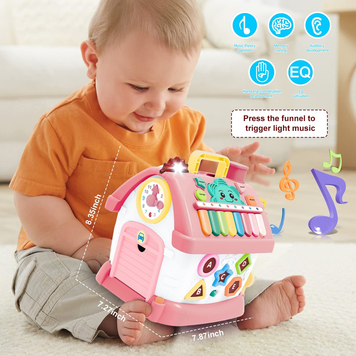 Montessori Toys for 1 Year Old Girl Gifts - 8-in-1 Musical Learning House Baby Toy 6-12 12-18 Months, Toddler Toys Age 1, 2 Year Old Girl Birthday Gifts