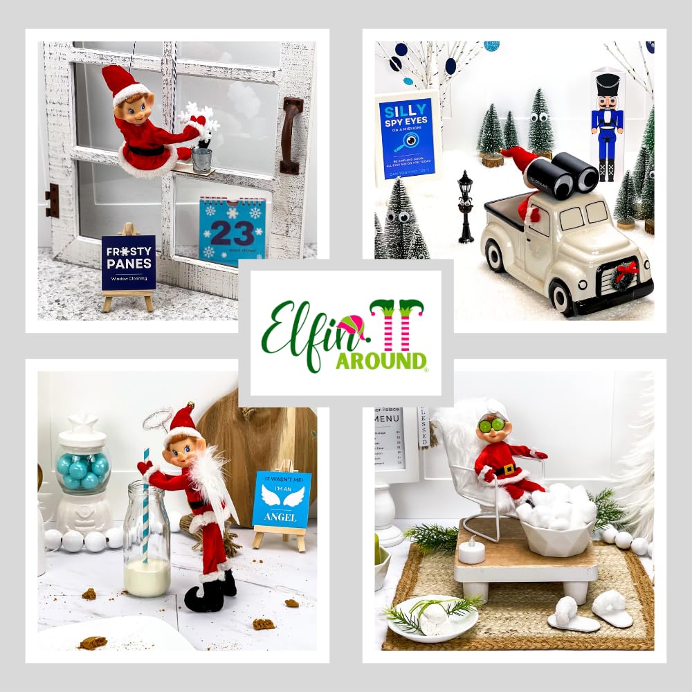 Elf on The Shelf Accessories - Christmas Activity Elf Kit - 27 Days of Fun - Over 130+ Fun Props and Clothes - Comes with an Elf Arrival Letter - Christmas Crafts for Kids - A Fun Countdown Tradition