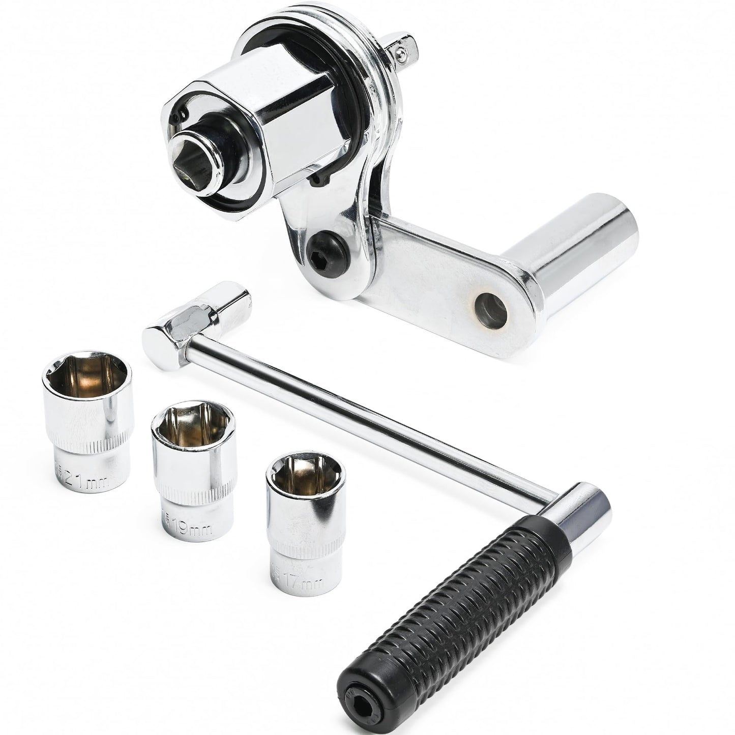 VQP Torque Multiplier Set 1/2” DR w/ 3 Sockets, Labor Saving Lug Nut Remover, Hand Lug Nut Wrench Kit, Portable Wrench Sockets Set (Max 680N/M, Upgraded 8-Point)