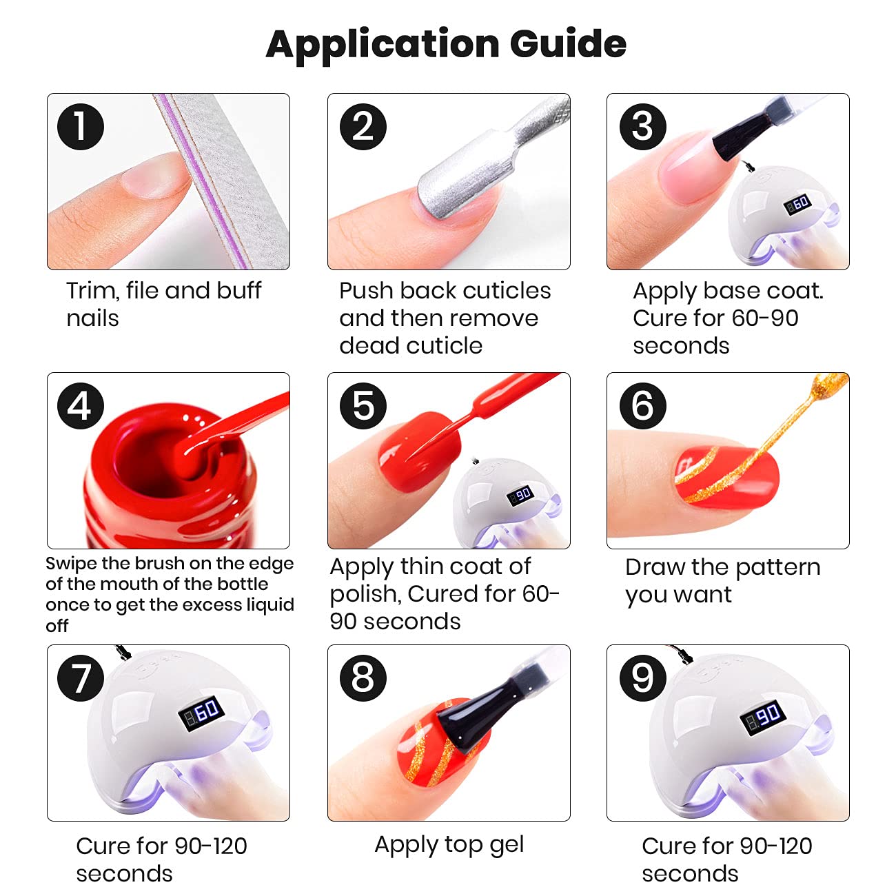RARJSM Nail Art Gel Liner 24 Color Line Art Painted Gel Nail Polish Set Pink Blue Green Silver Gold Glitter for Nails Painting Drawing Soak Off UV LED Curing Requires Bulid in Thin Nail Art Brush