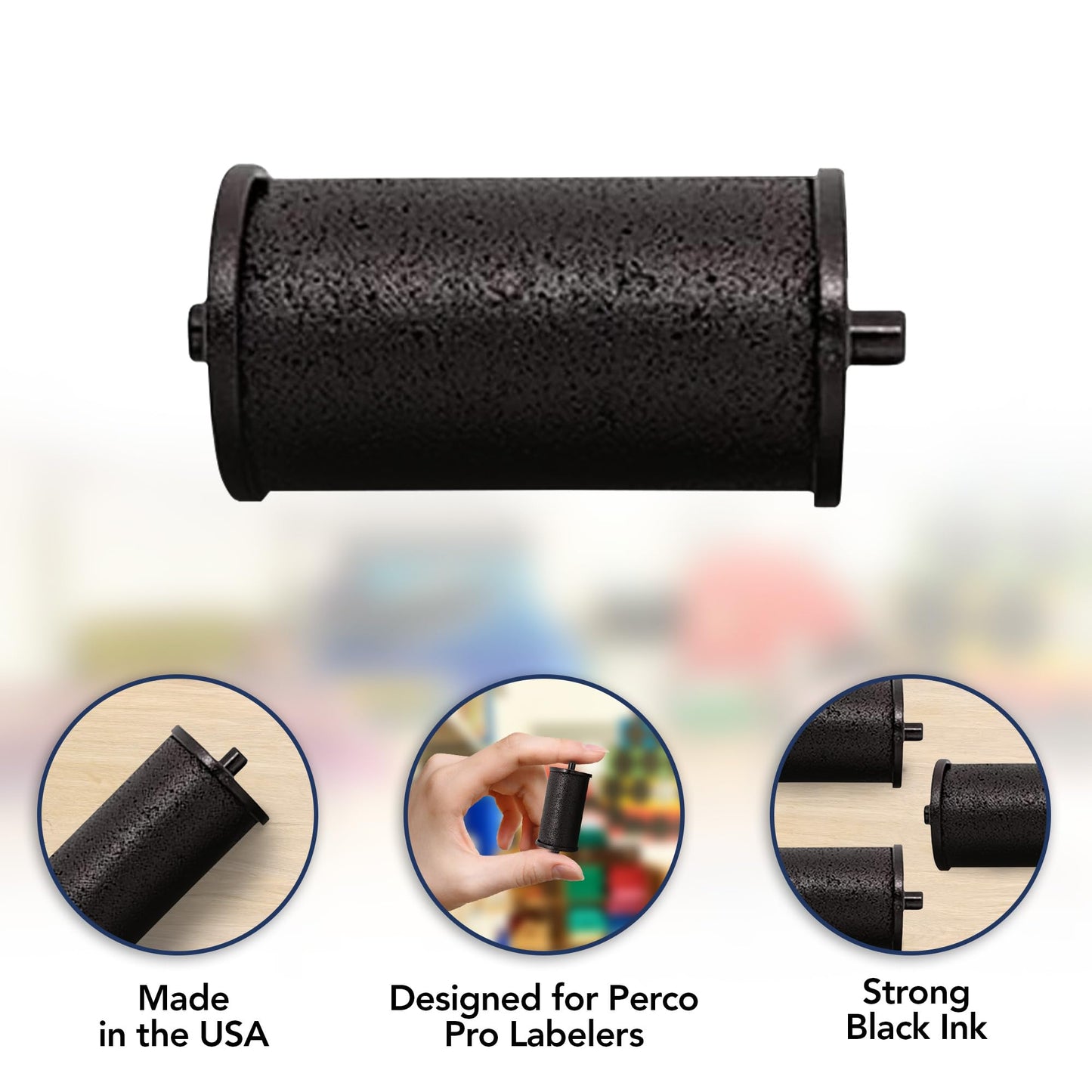 Perco Ink Roll for Perco Pro (1 and 2 Line) Price and Date Guns - Pack of 10 Replacement Inkers - Easy to Load, Premium, Clear & Bold Prints - Made in USA