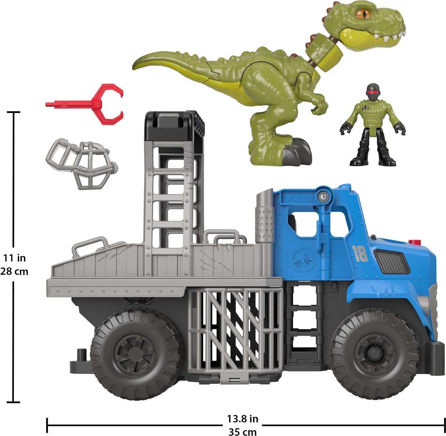Fisher-Price Imaginext Jurassic World Dominion Toy, Break Out Dino Hauler Vehicle & T. rex Dinosaur for Preschool Kids Ages 3+ Years