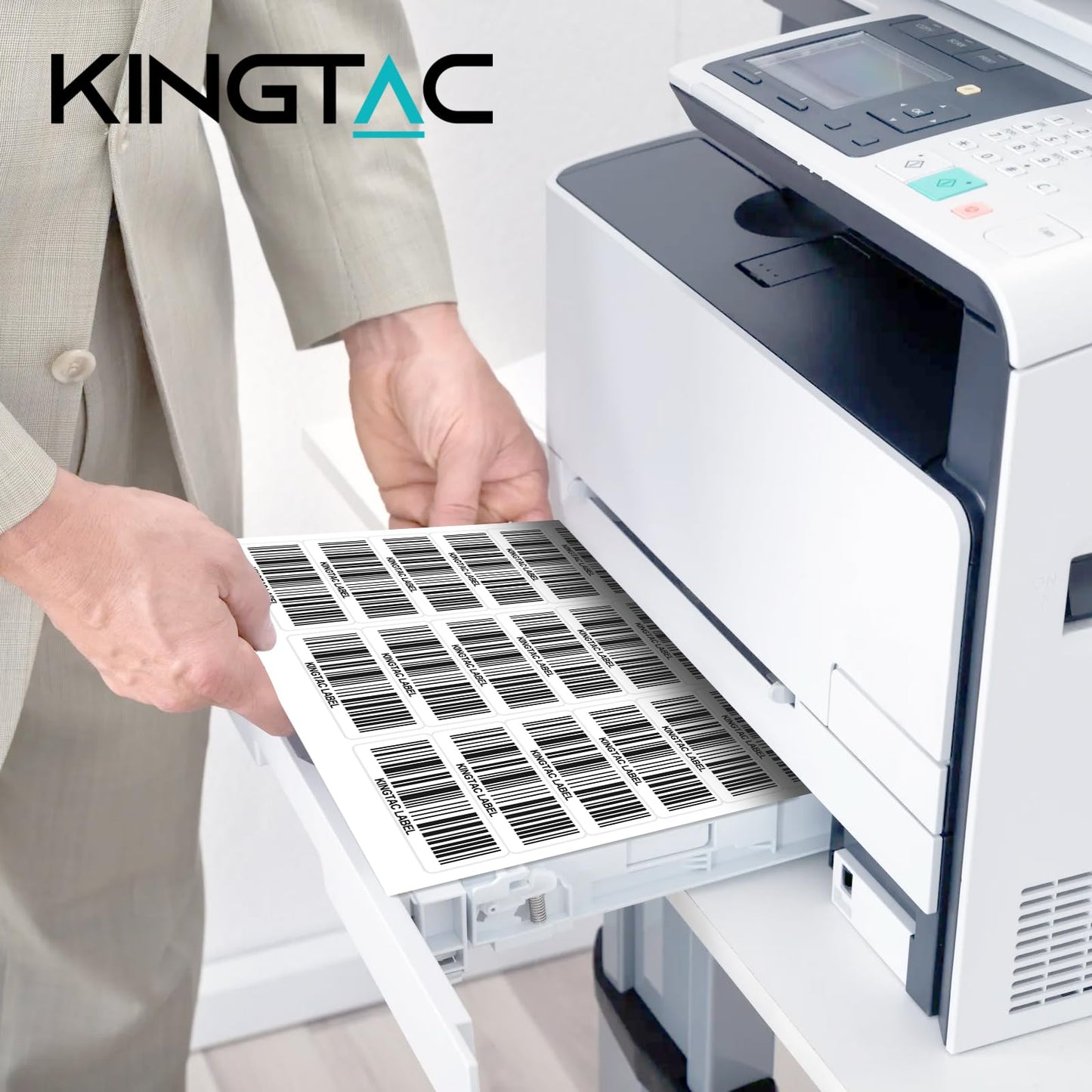 Kingtac (15,000 Labels, 500 Sheets) 30 Up Address Labels, 1" x 2-5/8" Sheet Labels 30 UP Shipping Sticker Labels for Laser & Inkjet Printers