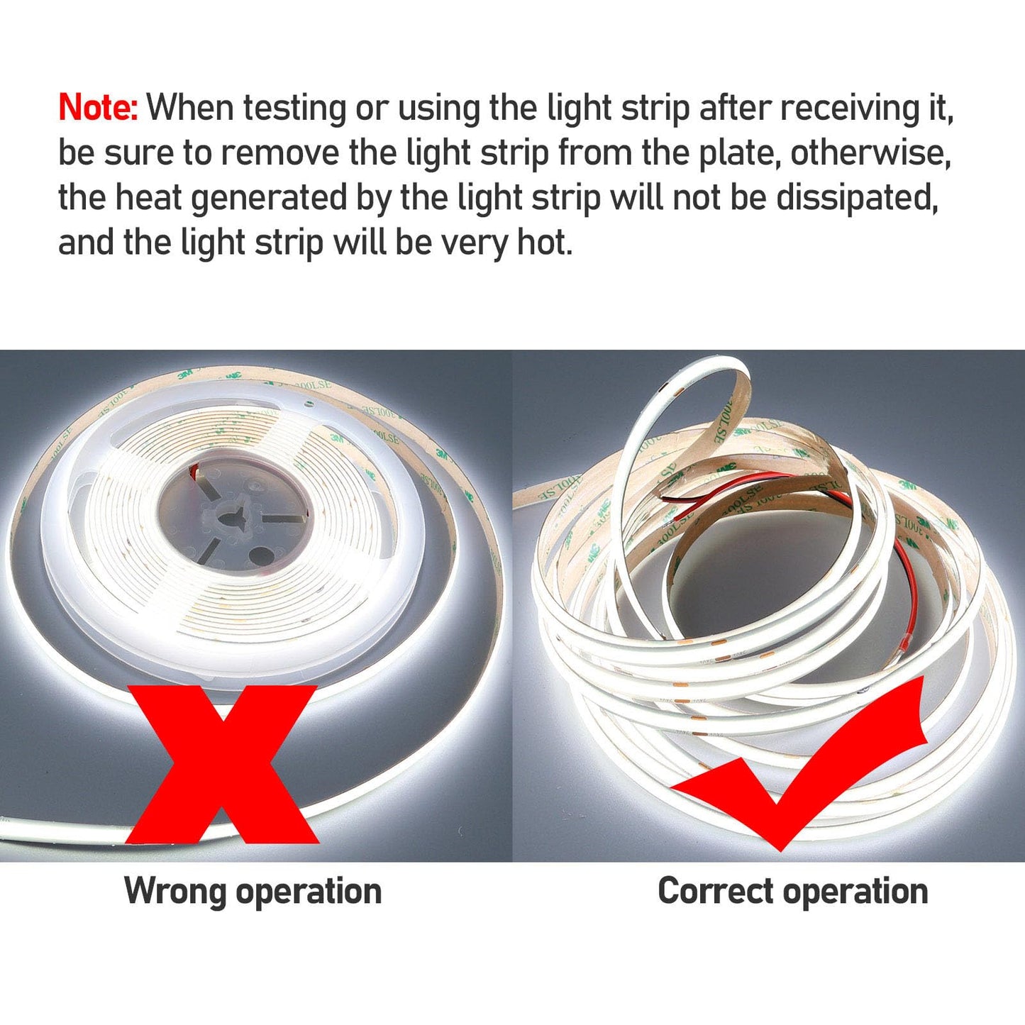 GOMING 15M/49.2ft 24V COB LED Strip Light Waterproof IP65 Cool White 6000K Uniform Glow 5760LEDs CRI 93+ Flexible LED Tape Lights for DIY Cabinet Bedroom Kitchen Home Decor(No Power Supply)