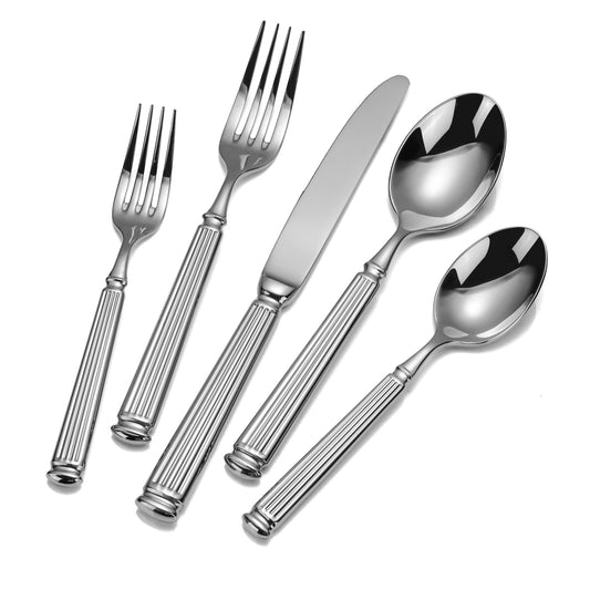 20-Piece 18/10 Stainless Steel Forged Flatware Set Heavy Duty Silverware for 4, Thick Handle, Ideal for Gift