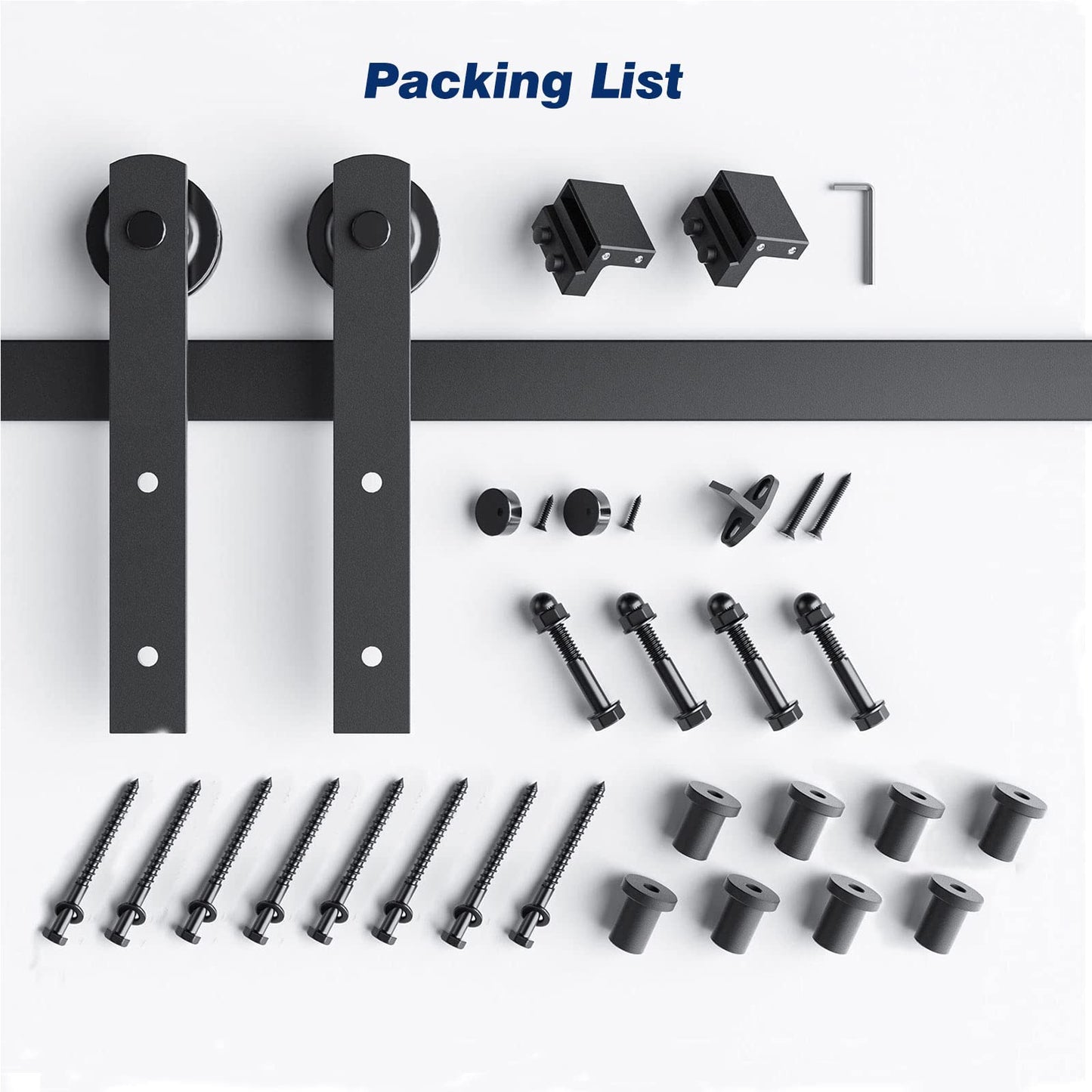 EaseLife 10 FT Heavy Duty Sliding Barn Door Hardware Track Kit,Straight Pulley,Slide Smoothly Quietly,Easy Install (10FT Track Kit for 60" Wide Single Door)