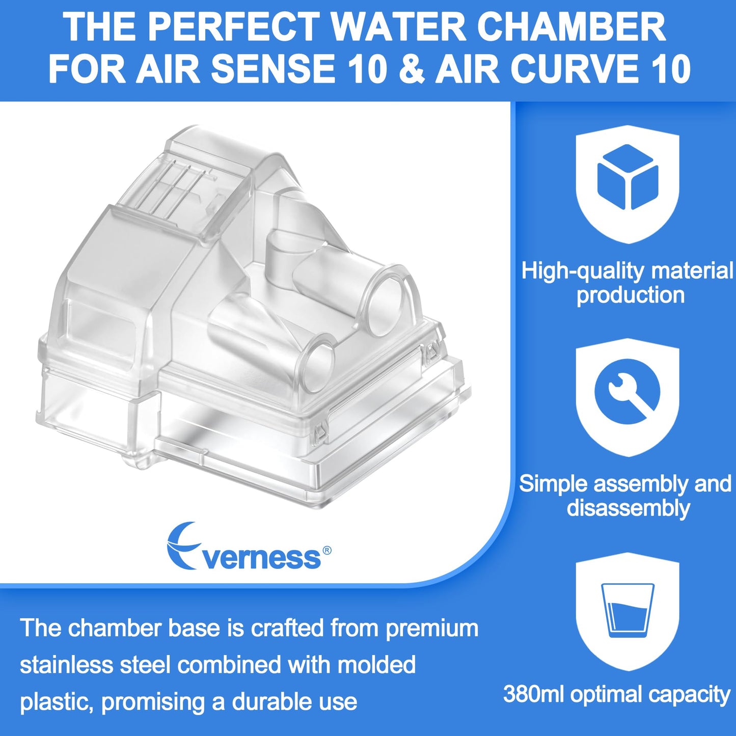 2 Packs Replacement Cleanable Water Chamber 37299 for AirSense 10 & AirCurve 10, Perfect Fit & Reliable Seal Water Tub for Durable Use, Great-Value Replacement Supplies by Everness