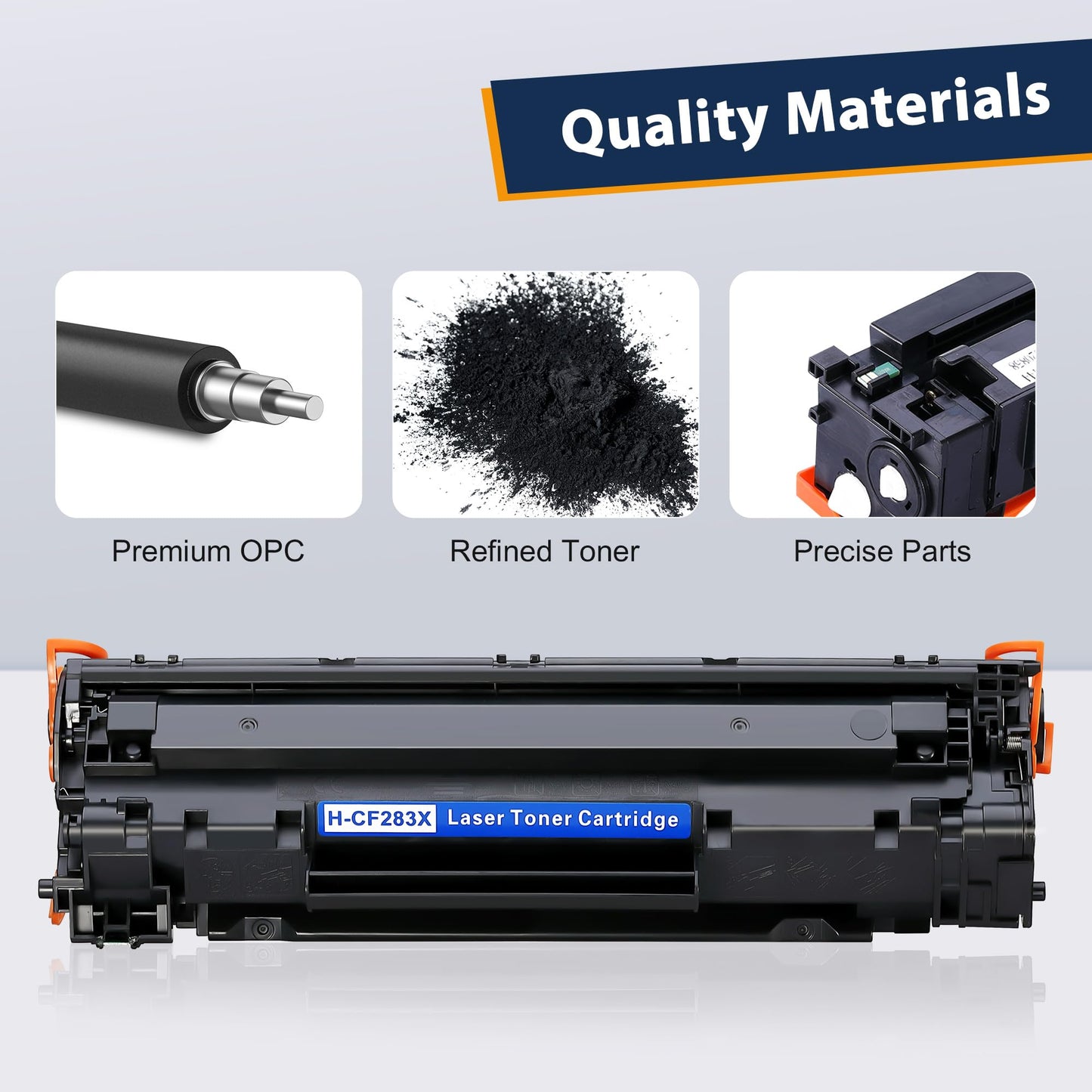 83A CF283A Black Toner Cartridge Compatible Replacement for HP 83A CF283A 83X CF283X for HP Laserjet Pro MFP M125nw M201dw M225dw M255dn M201n, 4-Pack
