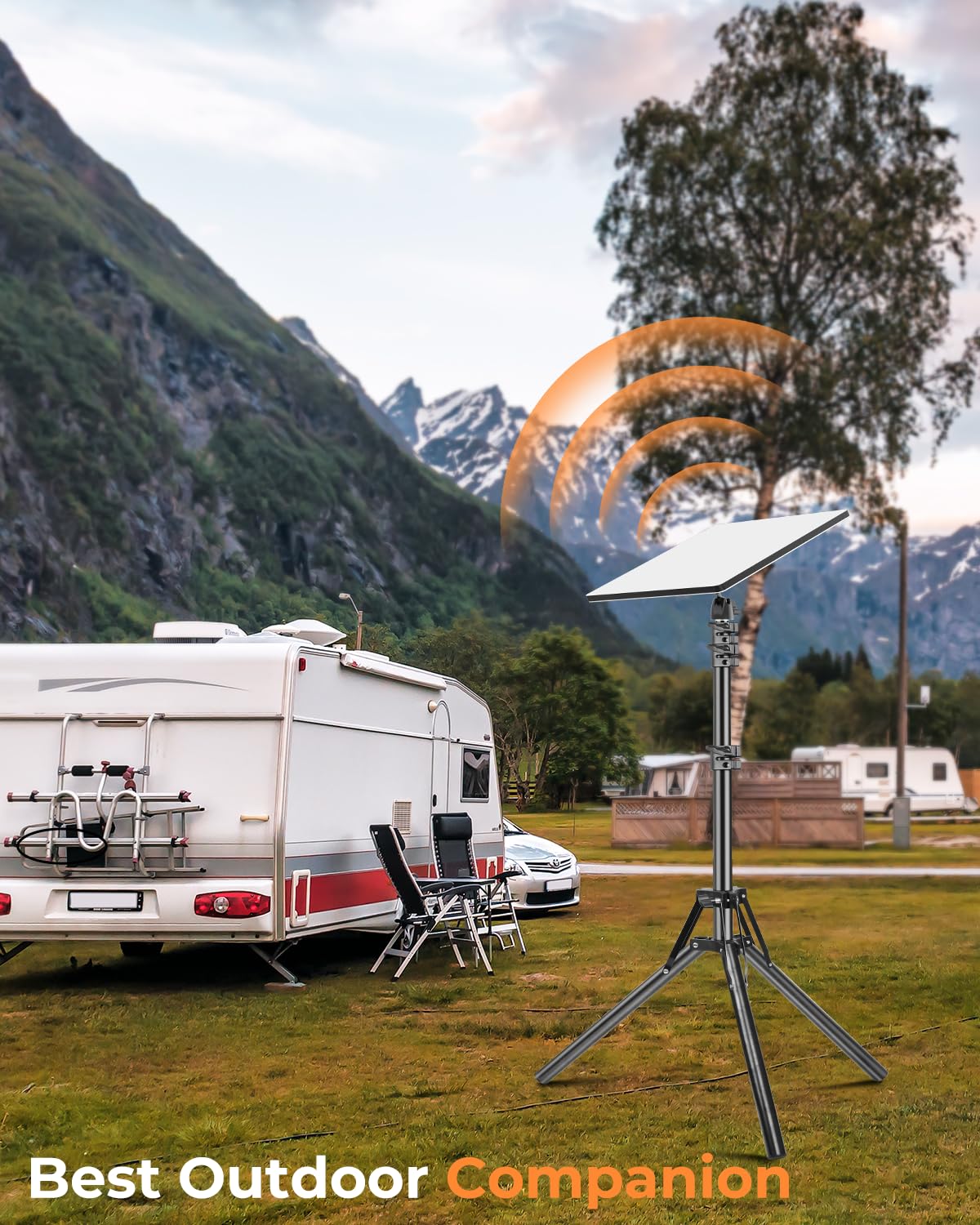 Starlink Mini Tripod Mount with Adapter, 3 Level Adjustable Height and 360° Tilt Compatible with Starlink Mounting Kit, Starlink Mini Mount Adapter with Sturdy& Stability for Outdoor Camping, RV