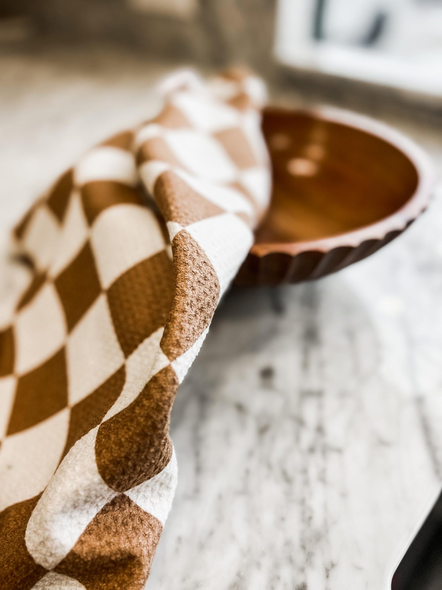 Desert Aqua || 3 Pack|| Double Sided || Not Your Ordinary Dish Towels || Waffle Weave Microfiber || Highly Absorbent || Hanging Loop || Dish Cloths || Modern || Designer Prints (Coffee)
