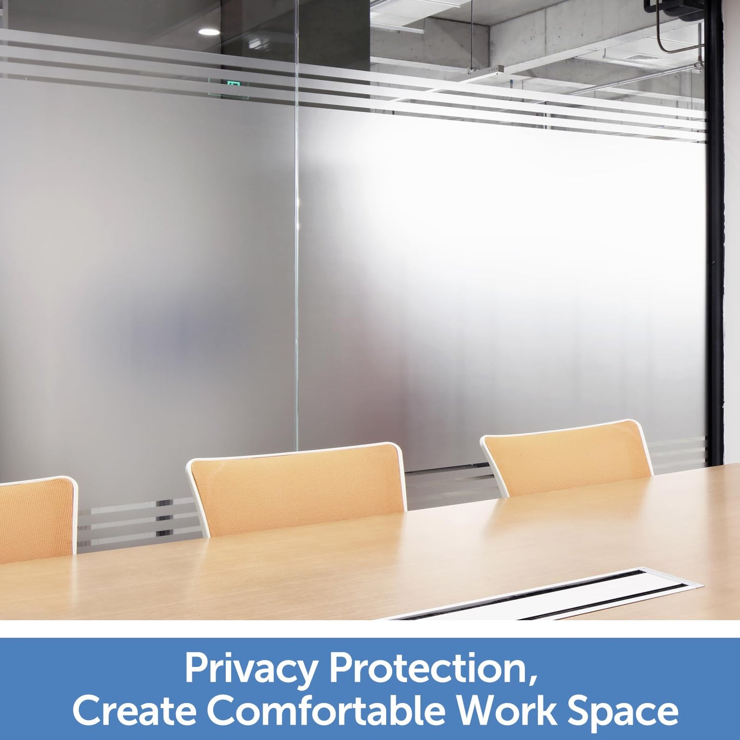 HIDBEA Frosted Window Privacy Film - Non Adhesive Static Cling Glass Stickers Sun UV Blocking Heat Control Door Covering Decals for Home Office, 29.5 x 157.5 Inch