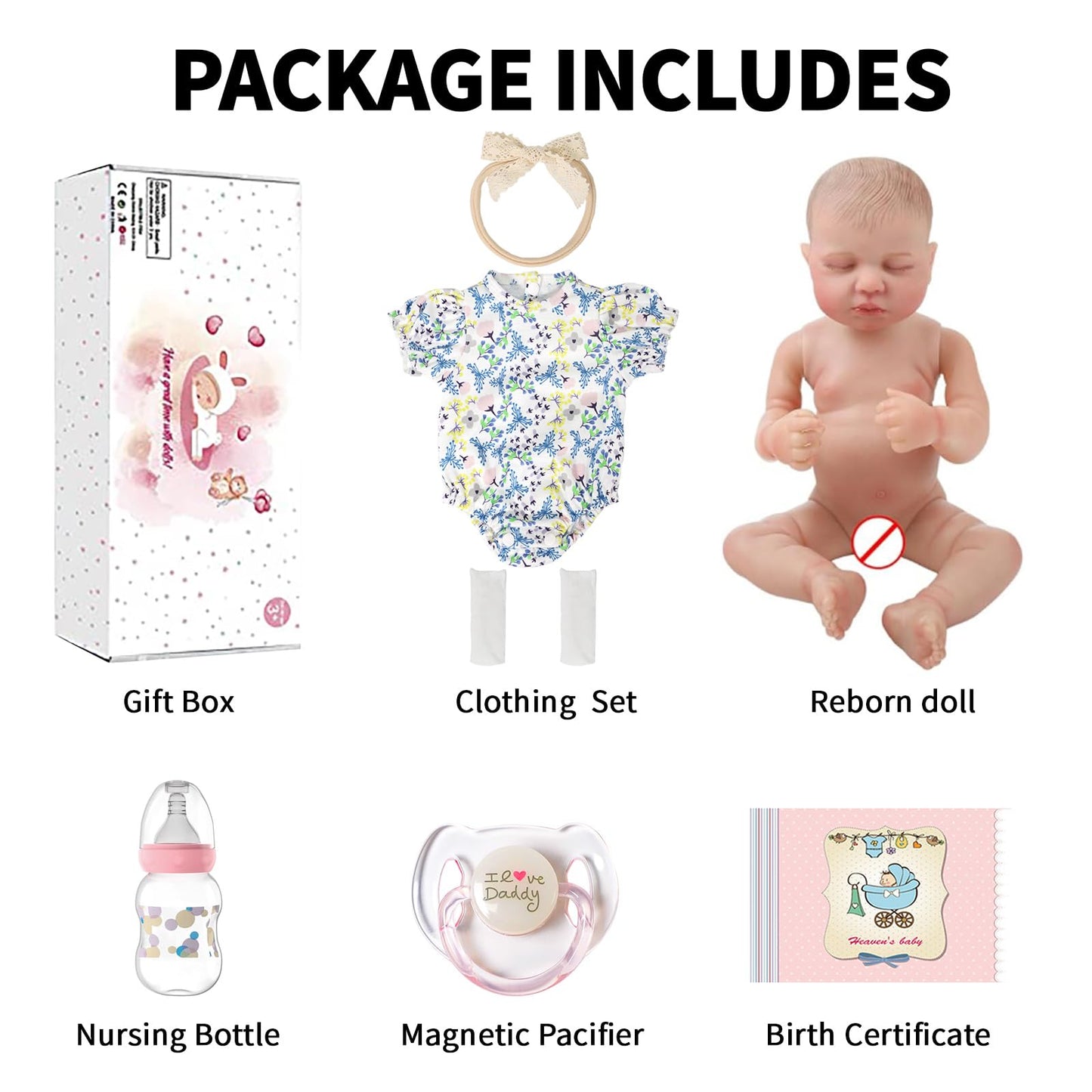 SCOM Lifelike Reborn Baby Dolls Loulou - 20 Cute Realistic Silicone Baby Girl, Weighted Full Vinyl Body Newborn Doll with Accessories for Ages 3+ | Premium Gift