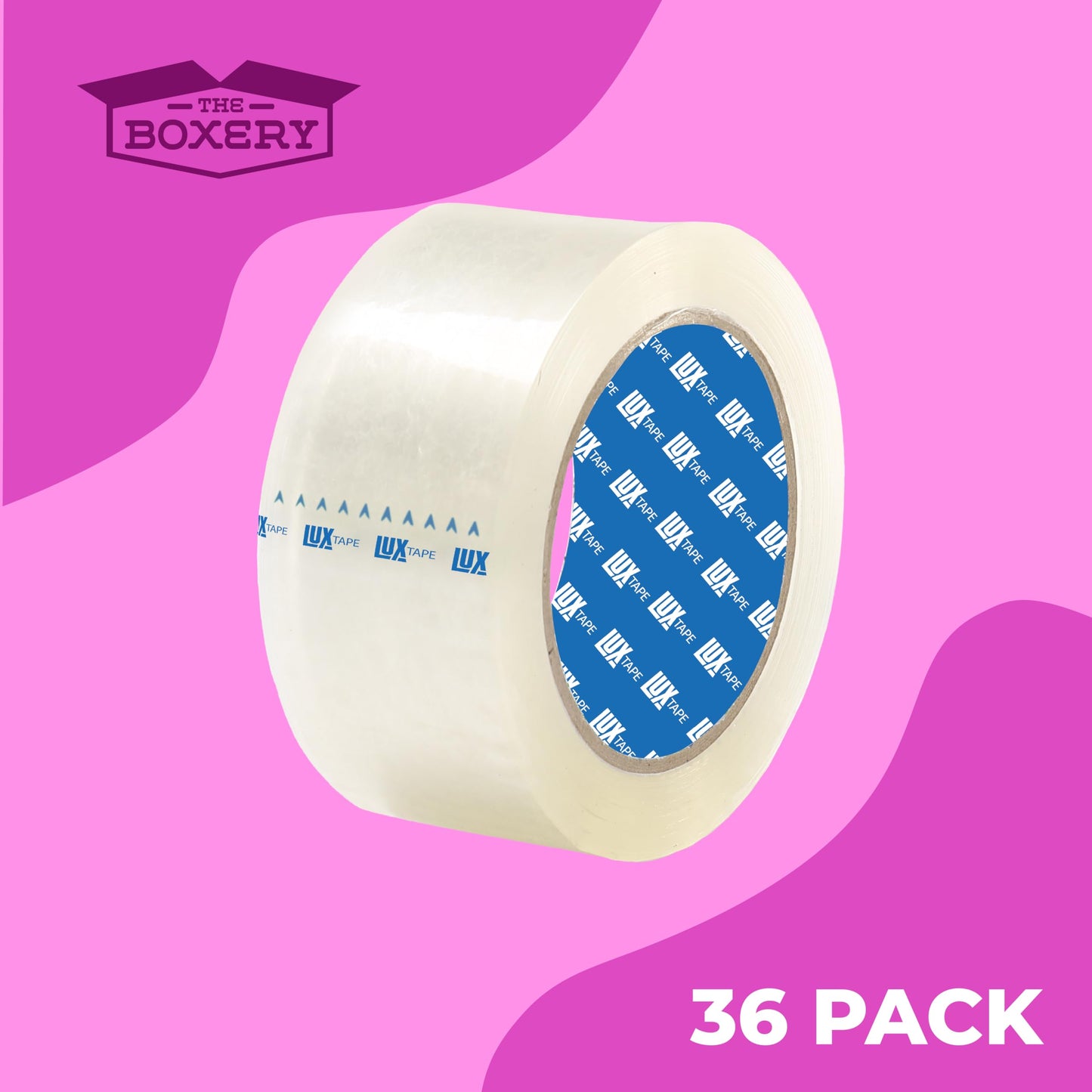 The Boxery 2" x 110 Yards Clear Packing Tape – 36 Roll Carton – Warehouse Grade Adhesive for Shipping, Moving & Packaging – Standard Strength 1.85 Mil Box Sealing Tape