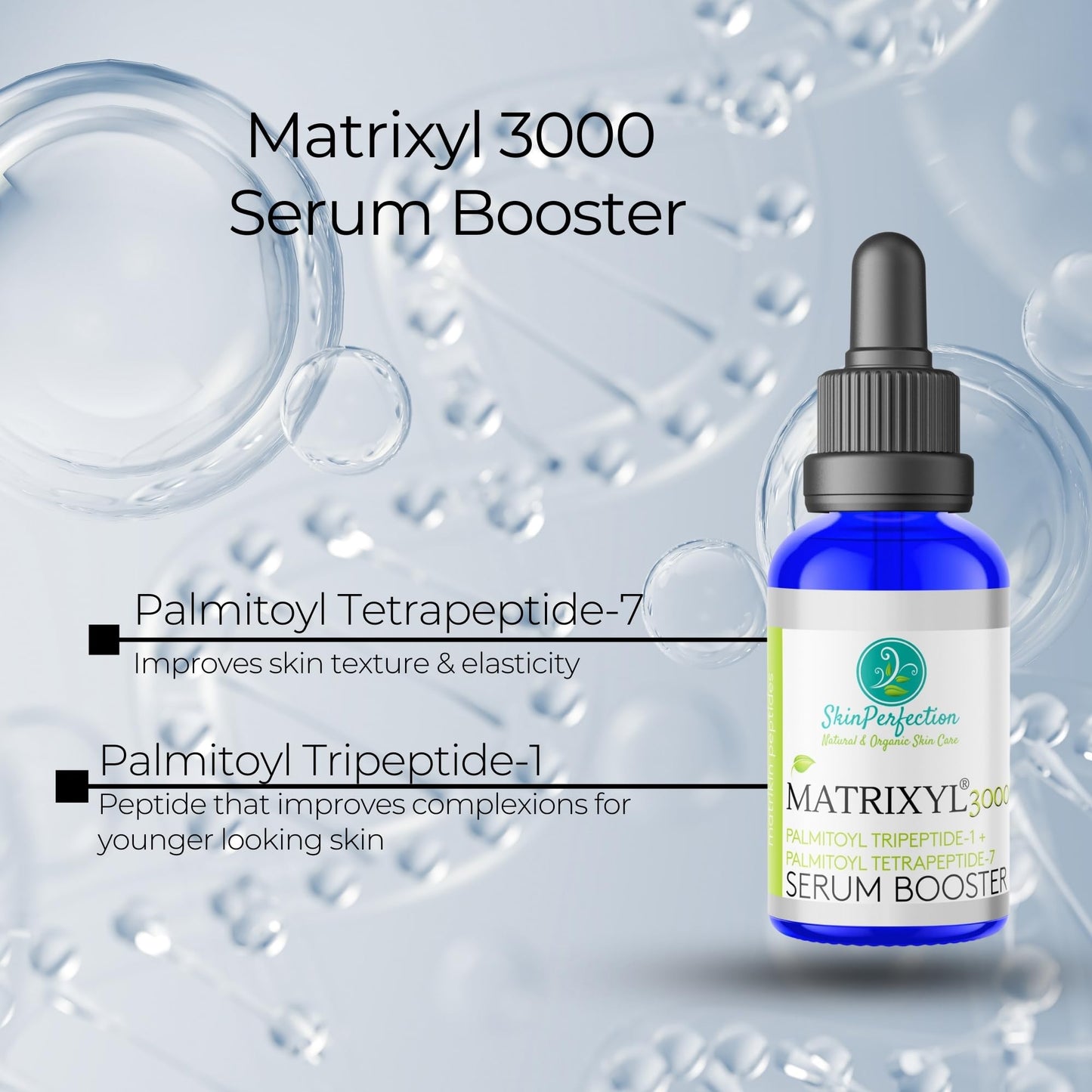 Skin Perfection Matrixyl 3000 Serum for Face Anti Aging - Face Serum for Women Anti Aging with Palmitoyl Tripeptide-1 Tetrapeptide 7 for Wrinkles & Fine Lines - Mix with Any Skincare Product - 0.5oz