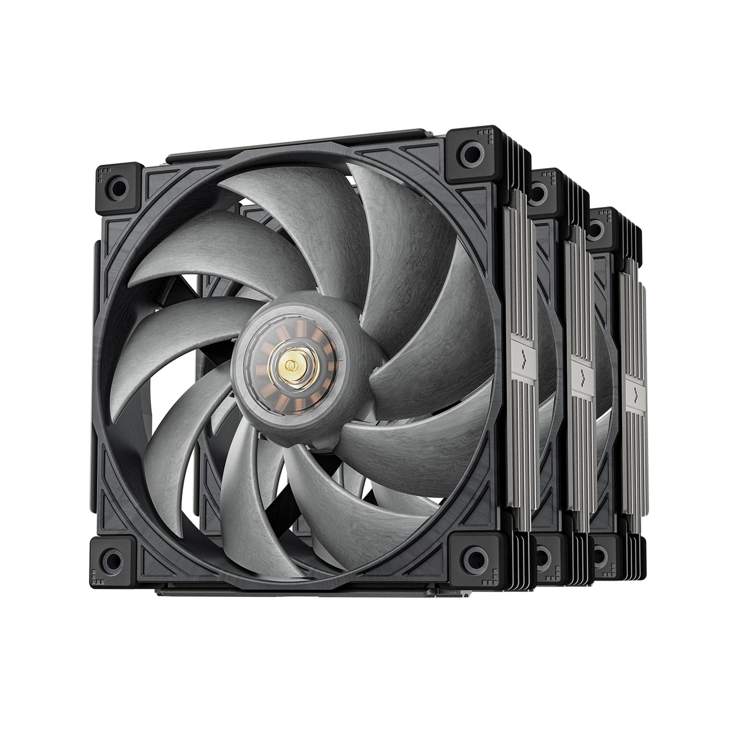 Sudokoo Sudokoo MACH120 3IN1 Case Fans, 30mm Thick, LCP and 40% Glass Fiber, Hybrid Hydraulic Bearing, FOC Motor, PWM, Dynamic Balance Correction, 6 Years Warranty, Black Gray