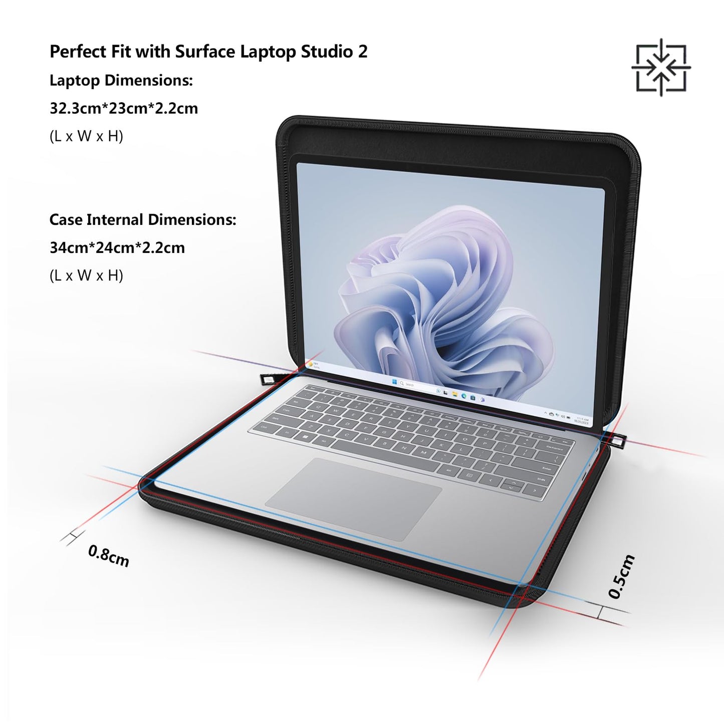Smatree Hard Laptop Sleeve for 14 inch ASUS ExpertBook P1 (P1403), for ASUS Chromebook Plus CX34 (CX3402), for 14.5 inch Zenbook Pro 14, for Surface Laptop Studio 2/Studio 2 for Busniess