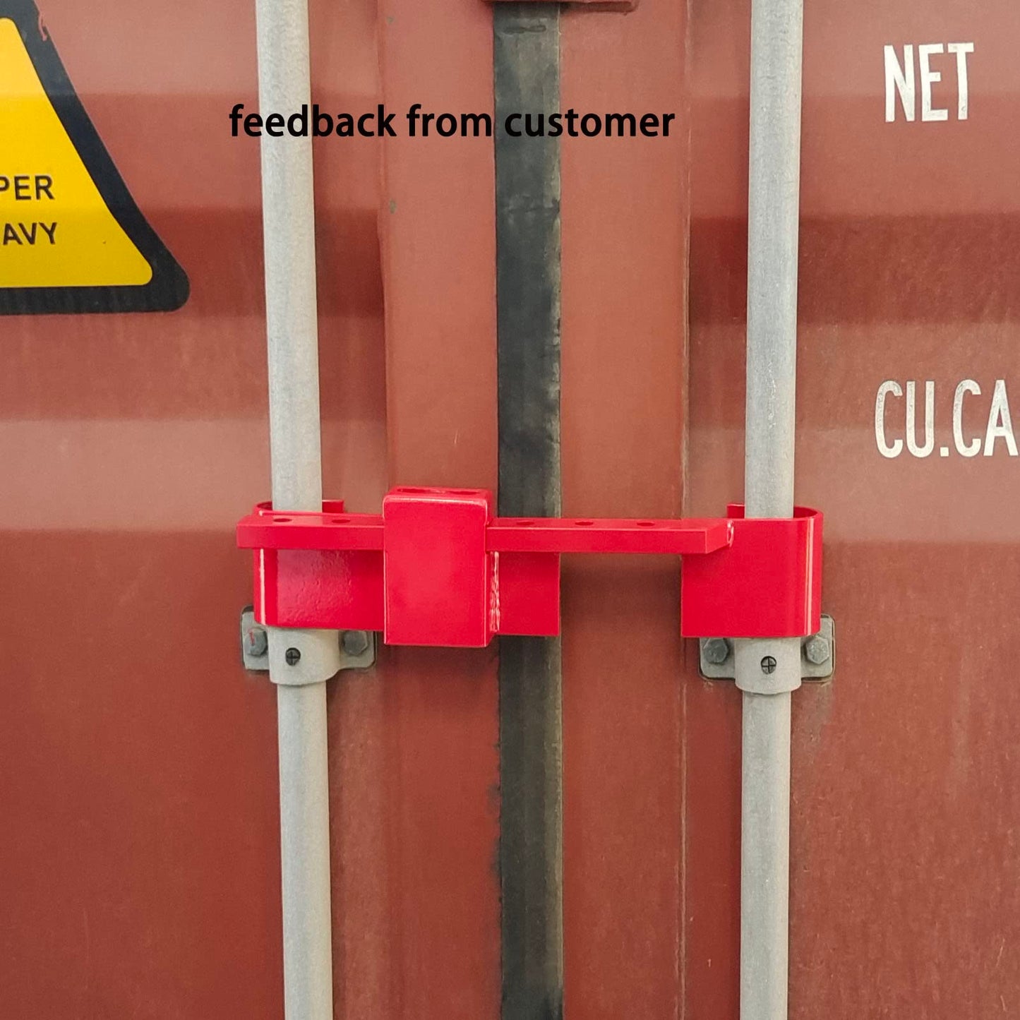 Heavy Duty Steel Cargo Door Lock/Standard Shipping Container Lock with 4 Keys Adjustment Range: 12-1/2" - 18-7/8" Coated with red Color（Keyed Differently）