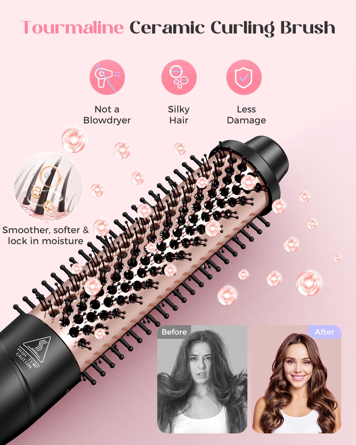 5 in 1 Curling Wand Set, Lopeie Curling Iron with New Upgraded Curling Brush and 4 Interchangeable Ceramic Curling Wand(0.5”-1.25”), Fast Heating, Include Heat Protective Glove & 2 Clips & Hair Brush