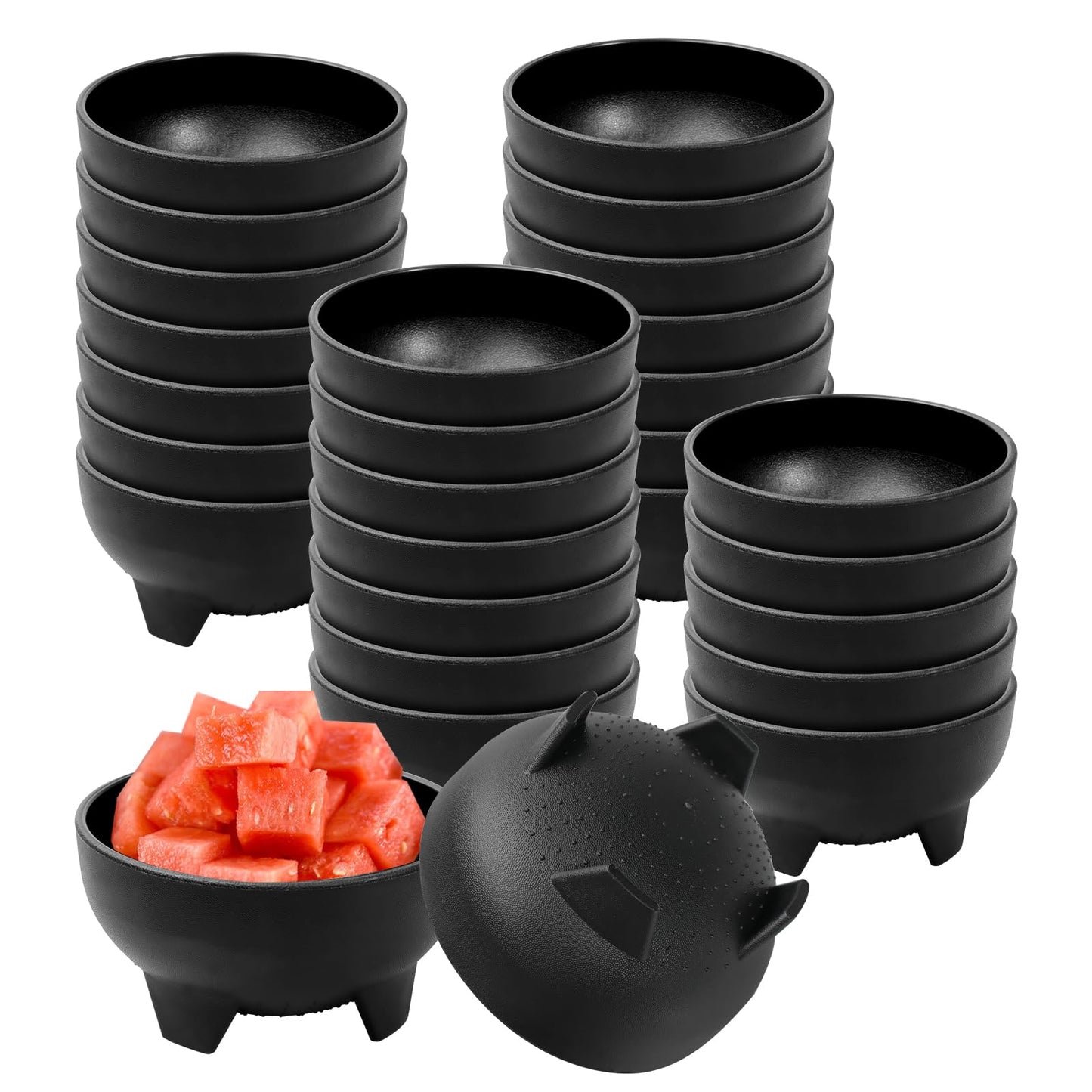 TANEMUDO 28 Pack 10.6 oz Mexican Salsa Bowls, Small Guacamole Containers, Plastic Salsa Bowl for Serving Parties, Chips, Dip, Nuts, Candy, and Sauce Set