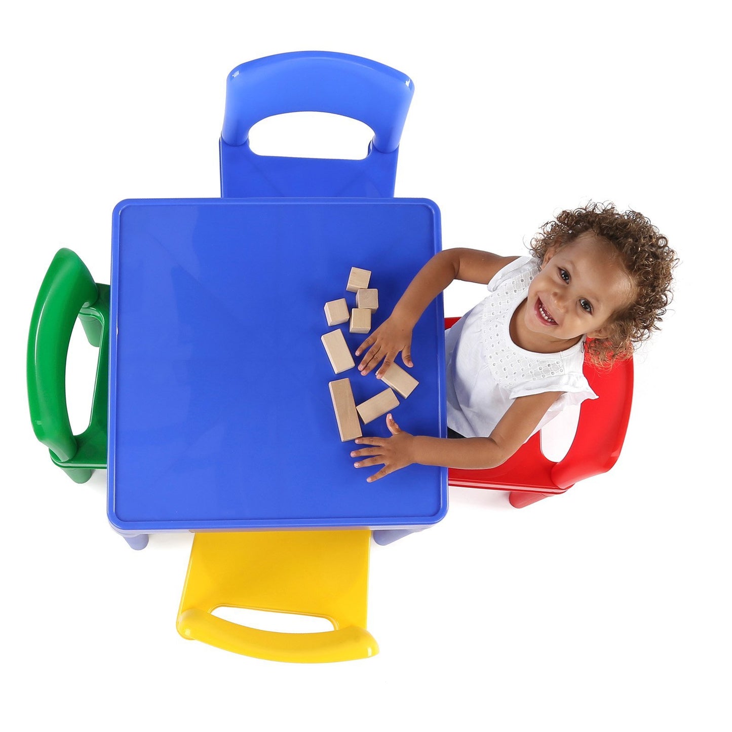 Tot Tutors Kids 5 Piece Square Table and Chair Set