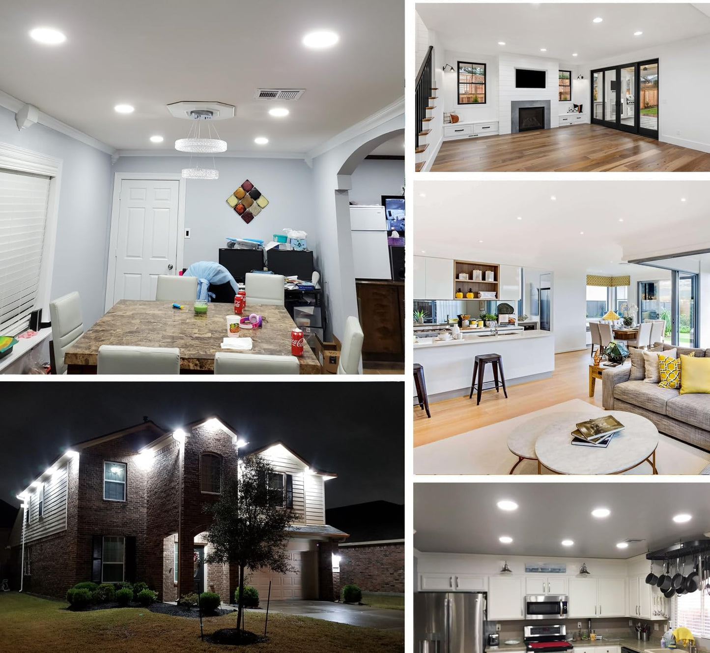 12 Pack 6 Inch Ultra-Thin LED Recessed Ceiling Light with Junction Box,6000K Daylight Deluxe Can lights,12W 110W Eqv,Canless Wafer Slim Panel Downlight,1080LM Led lights (6000K-12PACK,6 Inch)