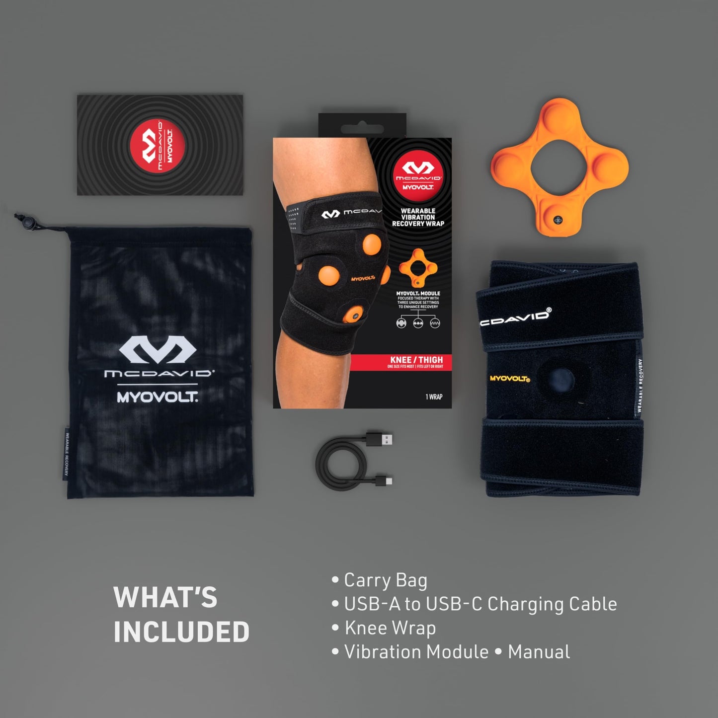 McDavid Myovolt Vibration Compression Leg/Knee/Calf/Thigh Wrap, Helps Reduce Pain, Soreness & Aid Muscle Recovery, Delivers Targeted Deep Tissue Treatment