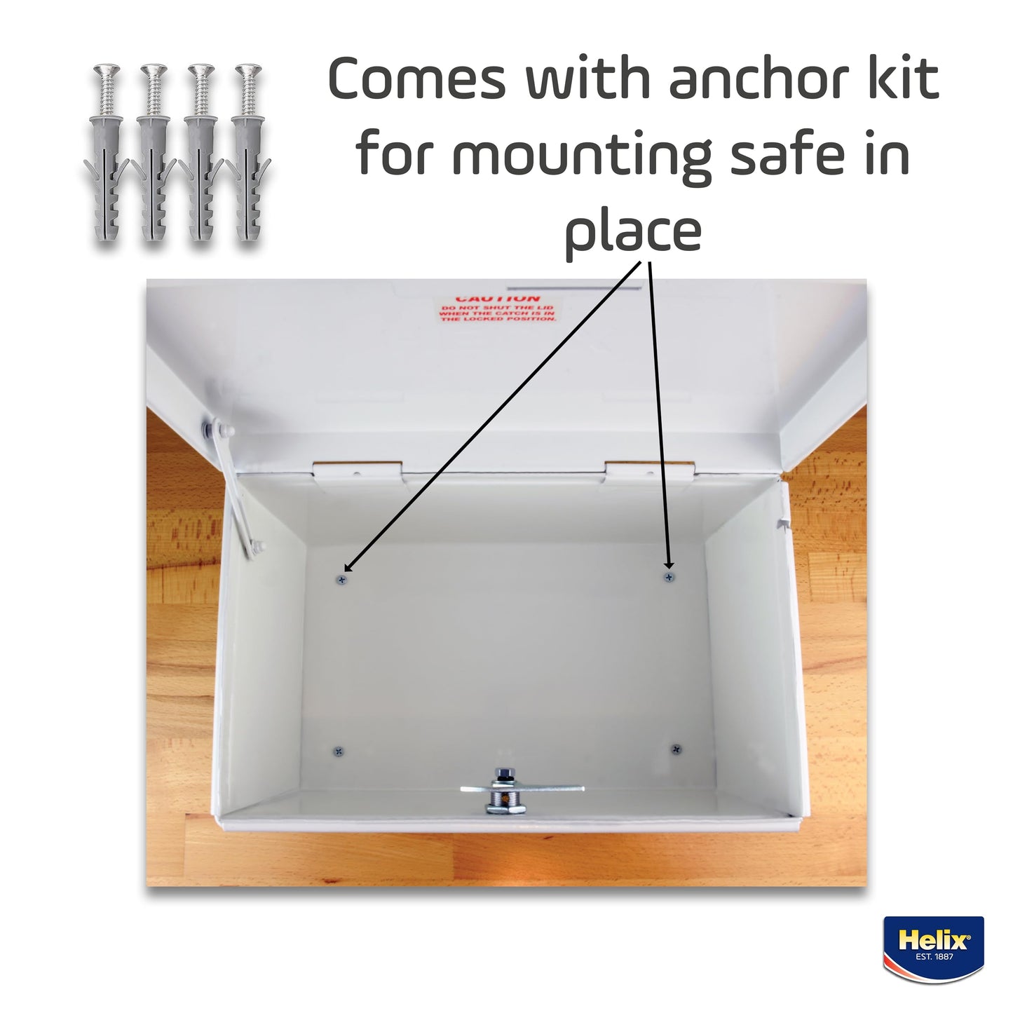 Helix All-Metal Lockable Drugs Security Chest, Includes Metal Tether and Mounting Hardware, (132480)