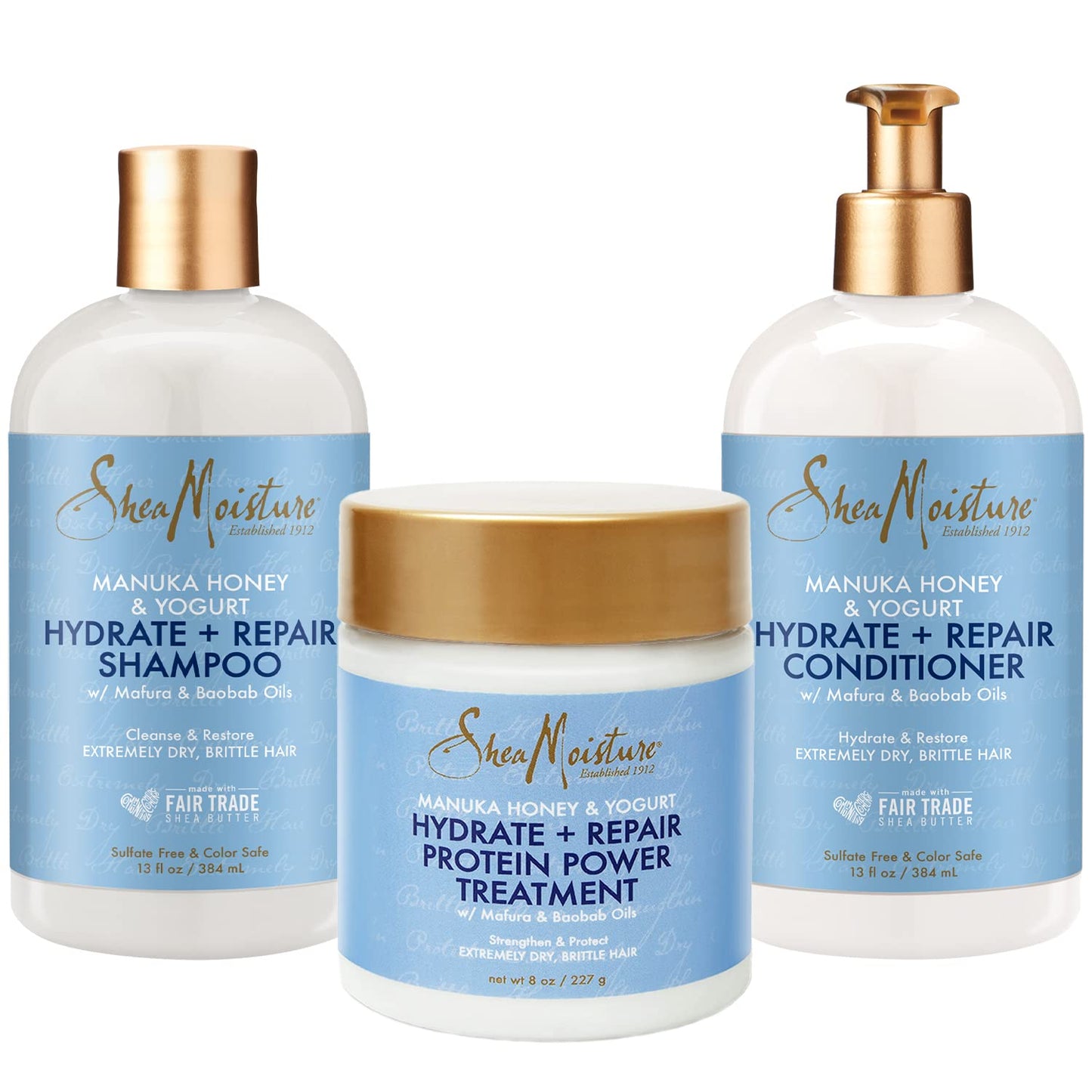 SheaMoisture Manuka Honey & Yogurt Hydrate+Repair Shampoo - Sulfate, Paraben, Silicone Free, Moisturizing Shampoo for Damaged Hair, 1.329 kg