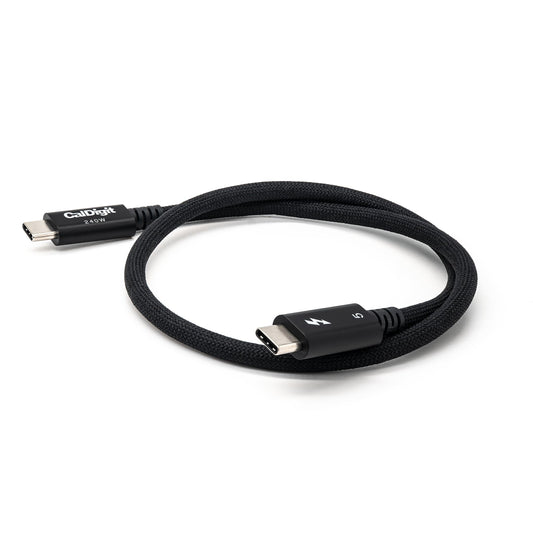 CalDigit Thunderbolt 5 Pro Braided Cable - 120Gbps 240W Power Delivery, Compatible with Thunderbolt 3, 4, USB4 Type C, MacBook Pro, iMac, iPhone 16 Max, Black (1m/3.28ft/39.37 Inches)