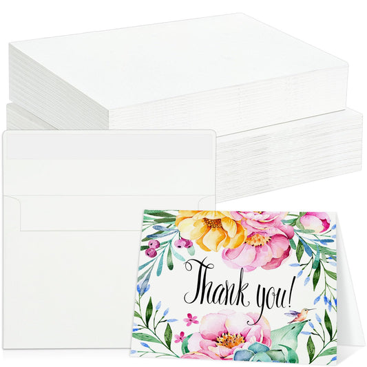 60 Sets Watercolor Cards with Envelopes, 140 lb/300 GSM Watercolor Paper Cards, 5x7 Inch Foldable Blank Watercolor Postcards and Envelopes for Greeting Cards, Wedding Invitations, Thank You Cards