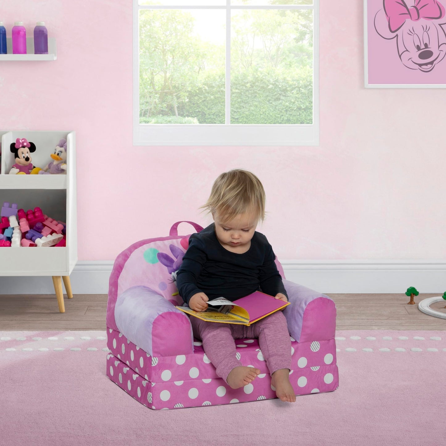 Delta Children - Minnie Mouse Cozee Buddy Flip-Out Kids Chair, Pink