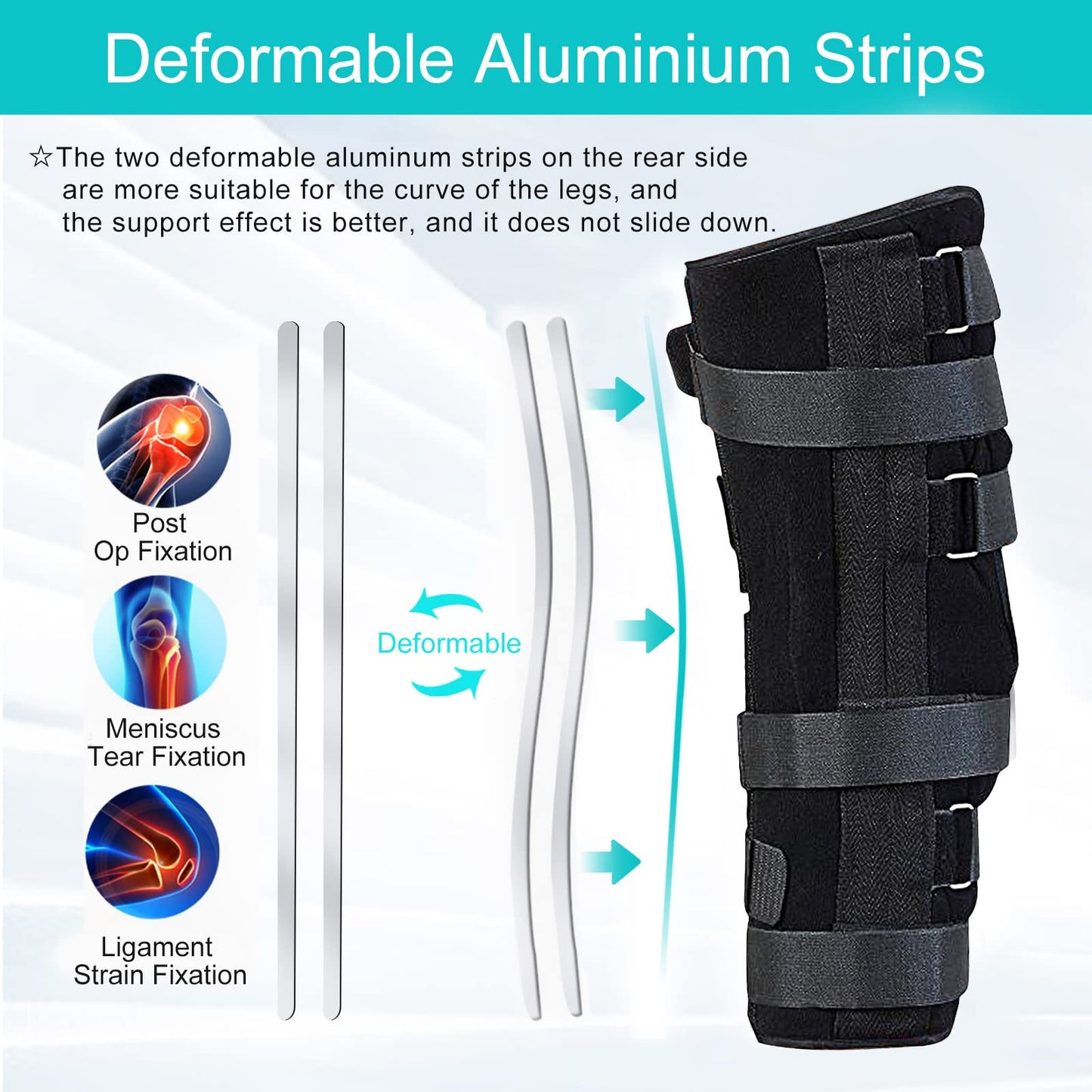 TANDCF Unisex Knee and leg immobilization Stabilizer for Post Surgery Recovery,Knee Fractures,Instability, ACL,MCL,Meniscus Tear,Arthritis,Displacement Recovery,18.1" Length Universal