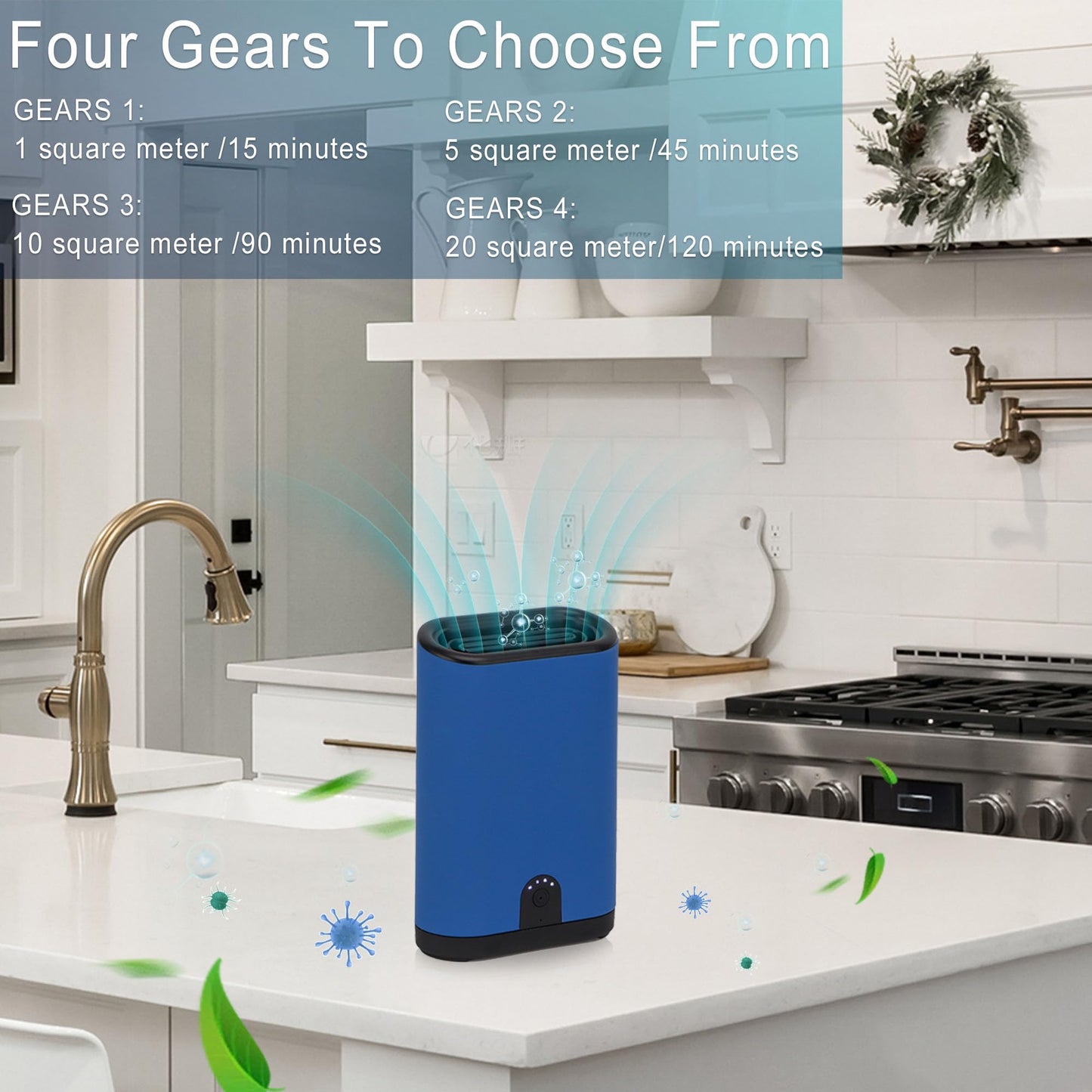 Uni-gifts Portable Ozone Generator Air Purifier – 5000mAh Rechargeable, Battery Operated Ionizer & Odor Eliminator for Home, Car, Bathroom, Kitchen, Pets, Shoes, Smoke & Dust