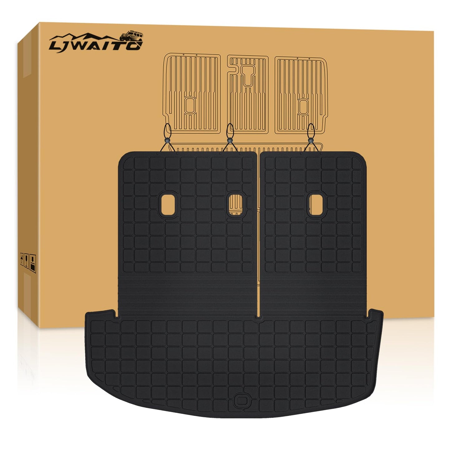 LJWAITO Cargo Liners for 2026 Hyundai Palisade & Backrest Mat,TPE All Weather Protection Trunk Mat Covering The Backrest Mat Accessories