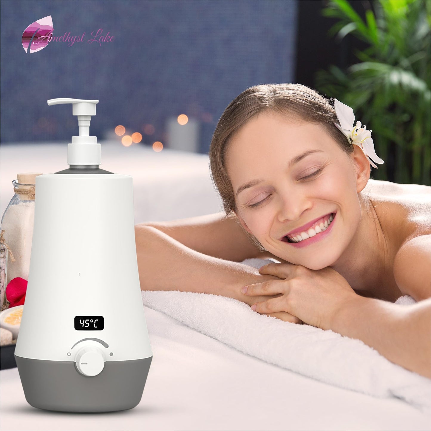 Massage Oil Warmer for Professional Salon Spa Massage, Home Lotion Warmer Plug-in Oil Heater Beauty Salon Treatment (2nd Gen)