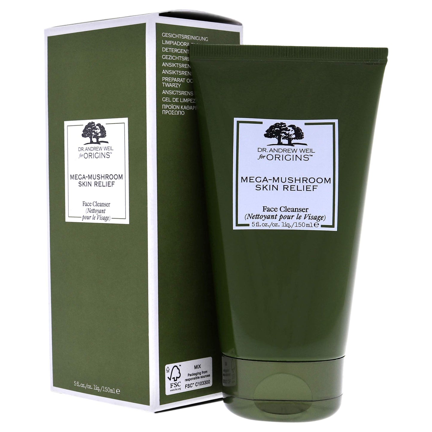 Origins Mega-Mushroom Skin Relief Face Cleanser 5 oz, 5 Fl Oz (Pack of 1) (175278)