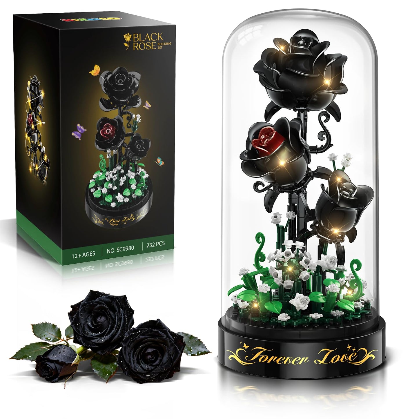 HiWEEGO Black Bouquet Building Set