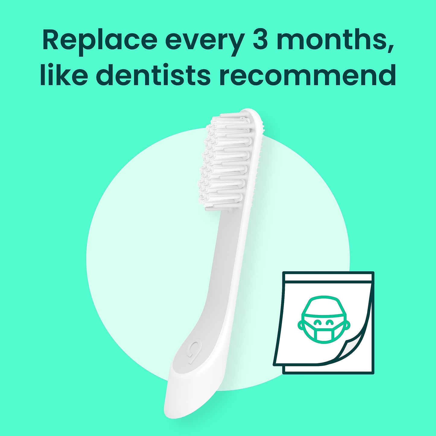 quip Sonic Toothbrush Replacement Heads for Adults - 3 Pack - Verified quip Standard Brush Head Refills for Electric Toothbrushes - Soft Bristles, Compact & Flexible - Last 3 Months Each