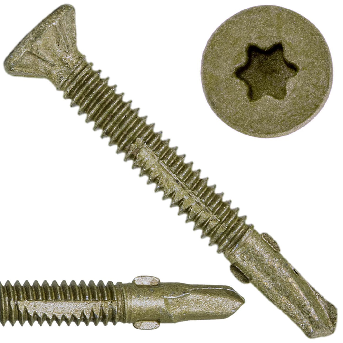 Jake Sales #10x1-5/8 Reamer Tek Torx/Star Head Self-Drilling Wood to Metal Screws - for Flatbeds, Trailers or Fastening Wood to Steel -T-25 Torx Screw Head (5 POUNDS 565 Approx. Screw Count)
