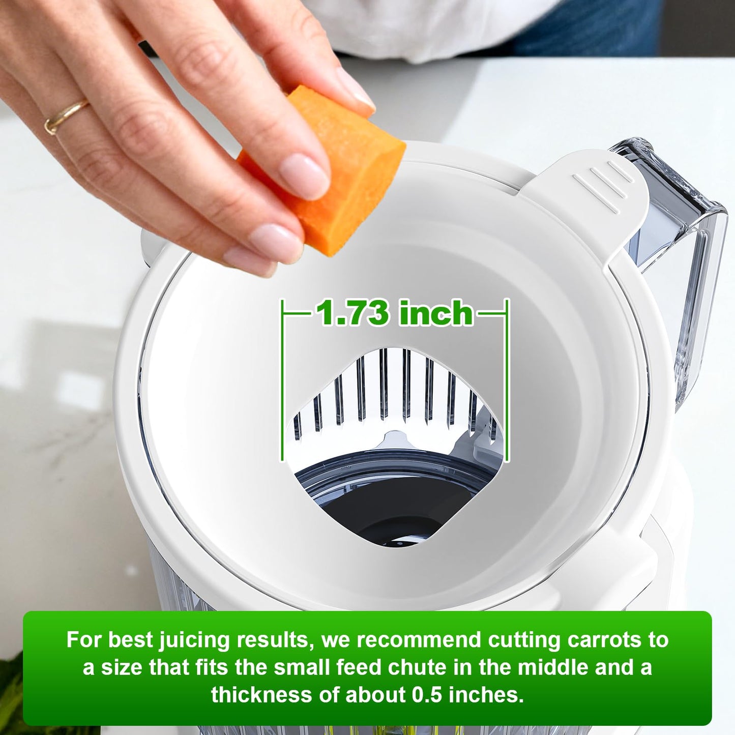 Masticating Juicer Attachment for KitchenAid Stand Mixer, 4.9" Large Feed Chute Fit Whole Vegetables & Fruits, Slow Cold Press Juicer Includes 2 * 32oz Capacity Cups, Juicer Attachment for Kitchen Ai